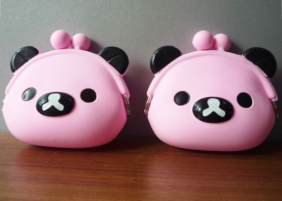 Pembe Ayı Silikon Bozuk Para Çantası, Kızlar İçin Jel Çanta Kılıfı 95 * 92 * 45