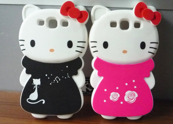 Hello Kitty Renkli Silikon Koruyucu Telefon Samsung Galaxy i9300 3 için Kapaklar